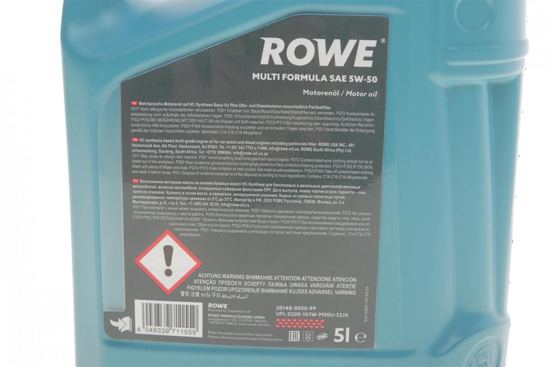 Engine oil ROWE HIGHTEC MULTI FORMULA 5W-50, 5L Rowe 20148-0050-99