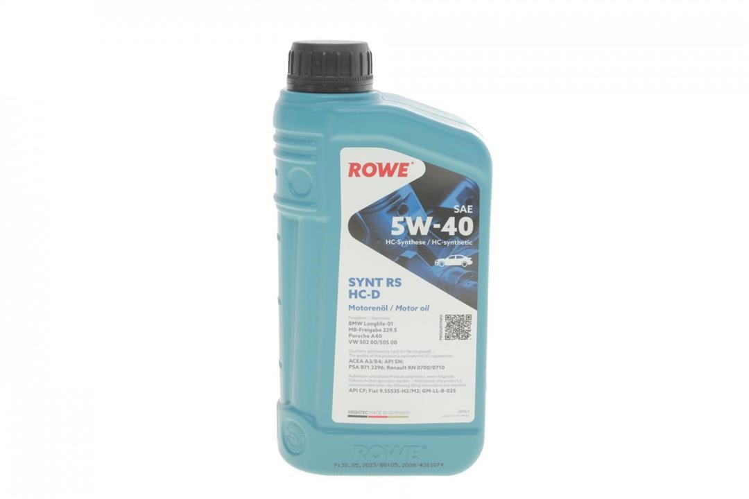 Rowe 20163-0010-99 Engine oil ROWE HIGHTEC SYNT RS HC-D 5W-40, 1L 20163001099