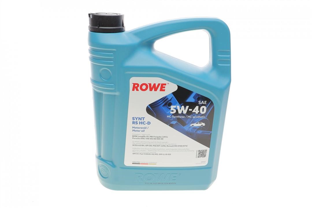 Rowe 20163-0040-99 Engine oil ROWE HIGHTEC SYNT RS HC-D 5W-40, 4L 20163004099