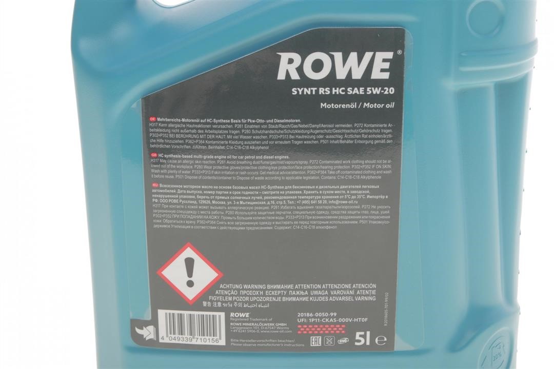 Engine oil ROWE HIGHTEC SYNT RS HC 5W-20, 5L Rowe 20186-0050-99