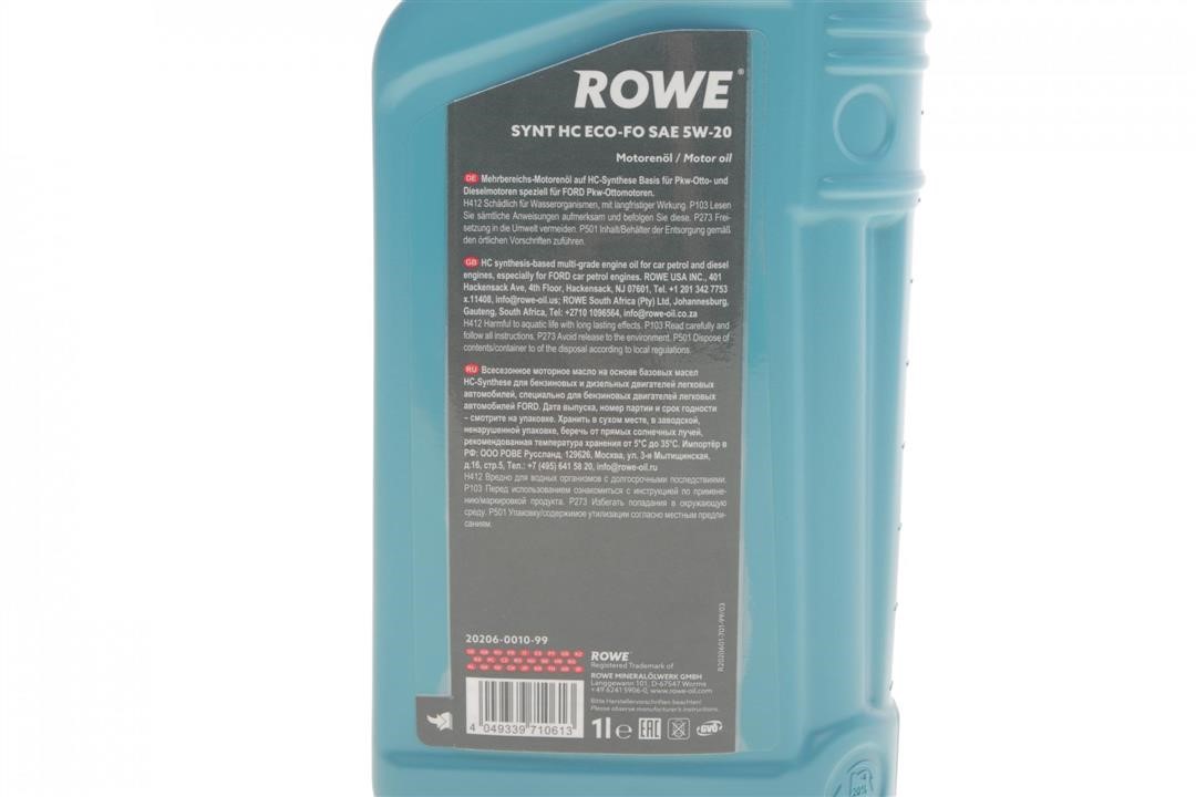 Engine oil ROWE HIGHTEC SYNT HC ECO-FO 5W-20, 1L Rowe 20206-0010-99
