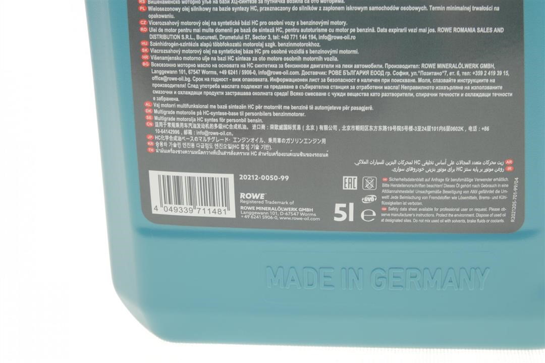 Engine oil ROWE HIGHTEC SYNT RS D1 5W-30, 5L Rowe 20212-0050-99