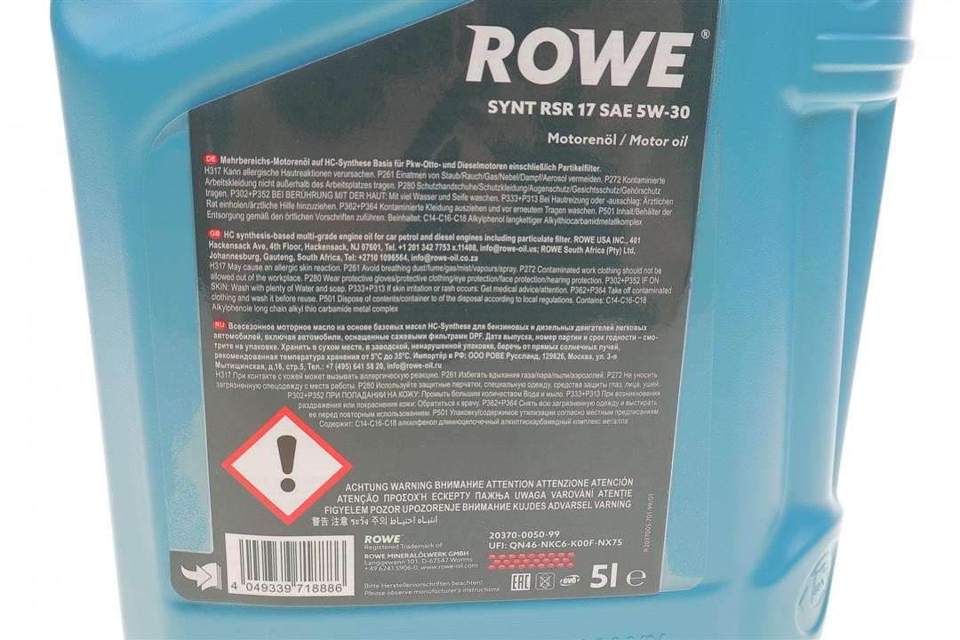 Engine oil ROWE HIGHTEC SYNT RSR 17 5W-30, 5L Rowe 20370-0050-99