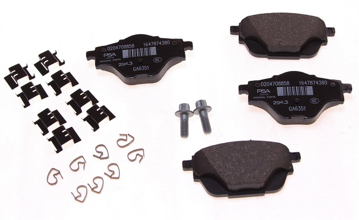 Citroen/Peugeot 1647874380 Brake Pad Set, disc brake 1647874380