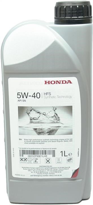 Honda 08232-P99-E1LHE Engine oil Honda HFS 5W-40, 1L 08232P99E1LHE