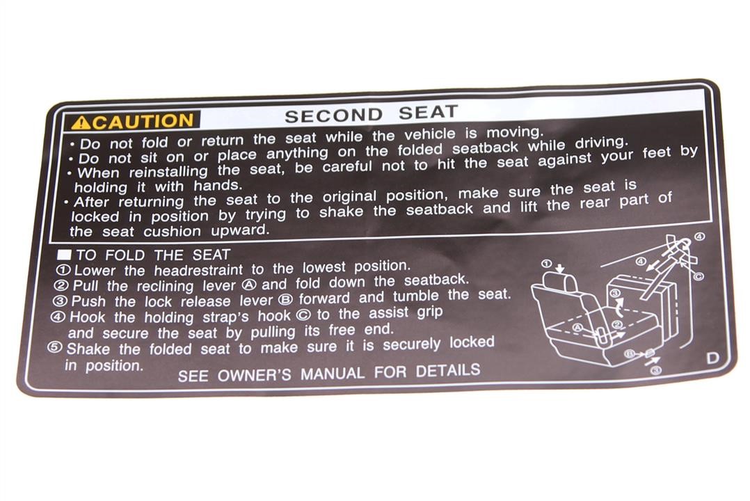 7454360340 Toyota Information sticker