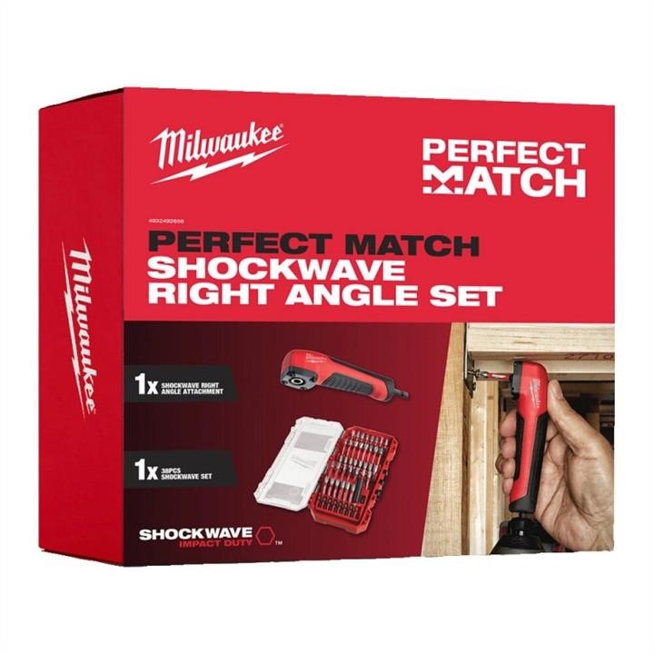 Milwaukee 4932492656 Bit set Milwaukee Shockwave (38 items) + angle adapter Perfect match 4932492656