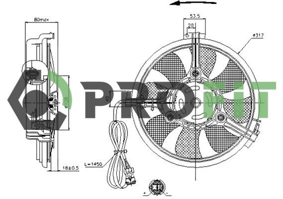 Profit 1850-0001 Radiator fan 18500001
