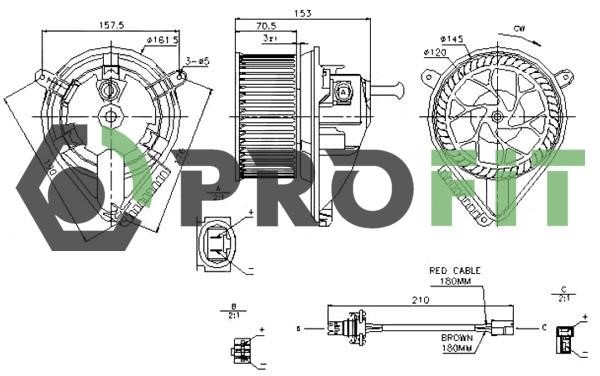 Profit 1860-0001 Fan assy - heater motor 18600001