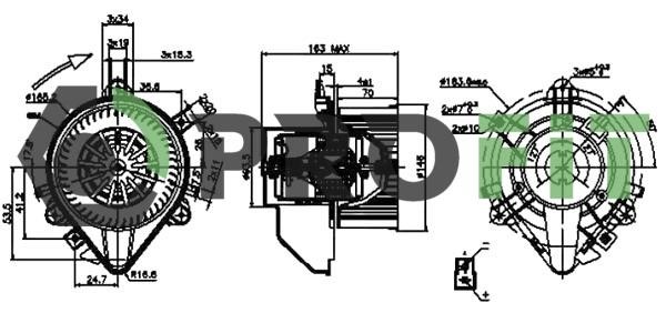 Profit 1860-0013 Fan assy - heater motor 18600013