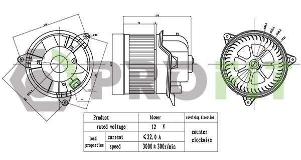 Profit 1860-0051 Fan assy - heater motor 18600051