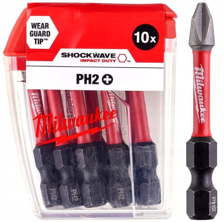 4932430855 Milwaukee Shockwave Cd Ph2 Bit 50Mm-10Pcs. Cpl Milwaukee