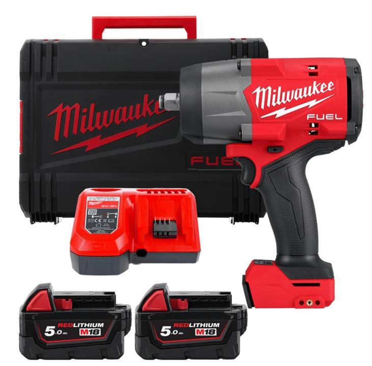 Milwaukee 4933492783 M18 Cordless Impact Wrench 1/2' Fhiw2F12-502X 2034Nm Power Pack Set 4933492783