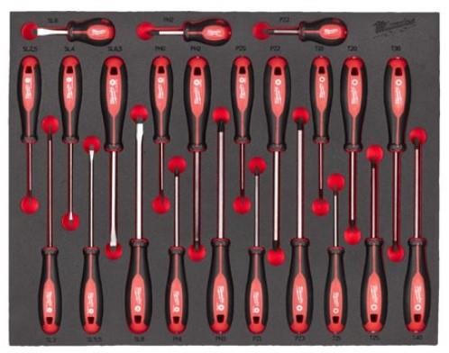 4932479830 Milwaukee Foam insert with screwdrivers - for Milwaukee tool trolleys