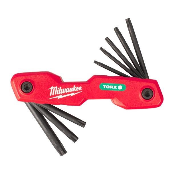 4932480979 Milwaukee Folding Torx Key Set 8 Pcs (T9, T10, T15, T20, T25, T27, T30 & T40