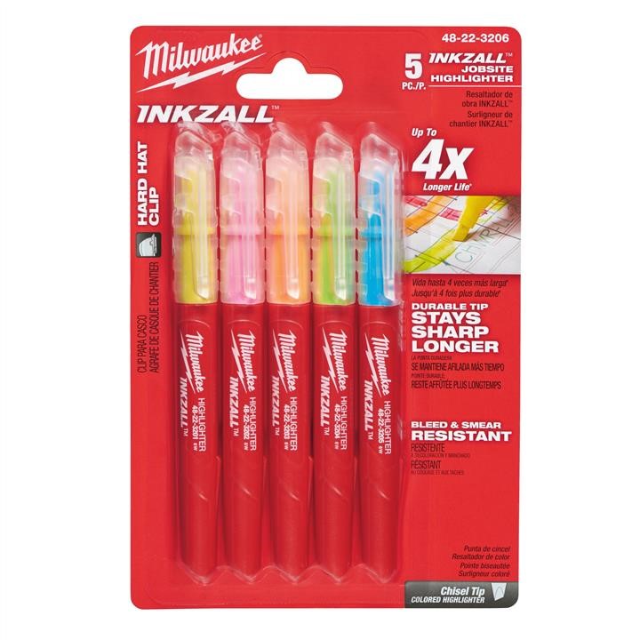 Set of text markers INKZALL colored Milwaukee, 5 pcs. Milwaukee 48223206