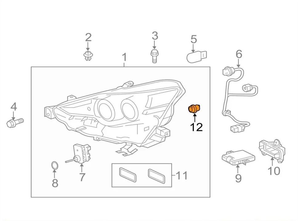 Cap, spot light Toyota 81135-22B70