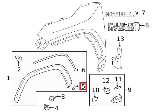 7579842030 Toyota Trim fender