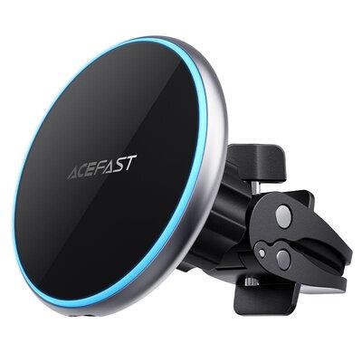 AceFast AFD3S Mobile holder with a wireless charger ACEFAST D3 magnetic wireless charging car holder Silver AFD3S