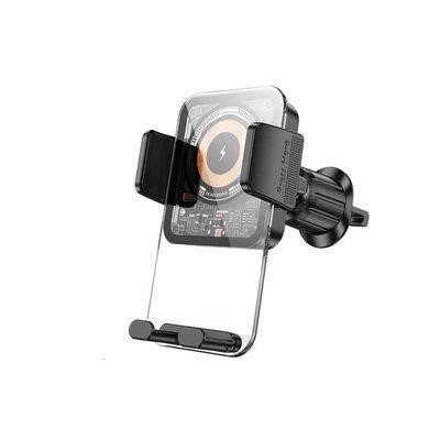 Borofone 6941991108679 Mobile holder with a wireless charger BOROFONE BH209 Riley wireless fast charging car holder(air outlet) Black 6941991108679