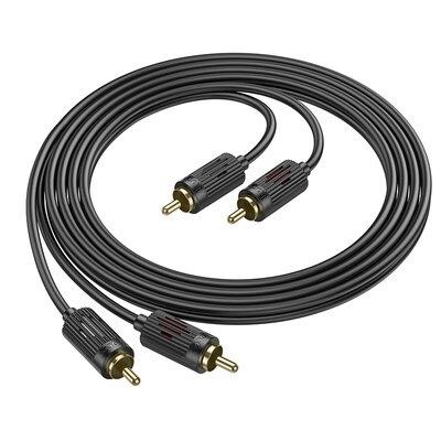 Hoco 6942007607766 HOCO UPA29 dual RCA red and white double lotus audio cable Black 6942007607766