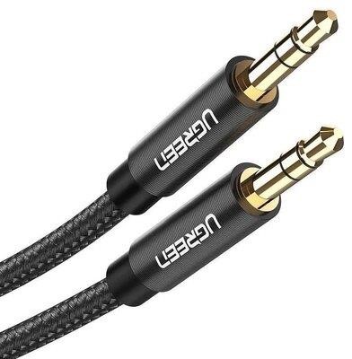 Ugreen UGR-50361 UGREEN AV112 3.5mm Male to 3.5mm Male Cable Gold Plated Metal Case with Braid 1m (Blac UGR50361