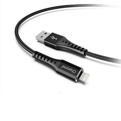 CHAROME 6974324910571 CHAROME C22-03 USB-A to Lightning aluminum alloy charging data cable Black 6974324910571