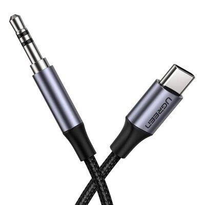 Ugreen UGR-30633 UGREEN AV143 Round USB-C Audio Cable 3.5mm M/M Aluminum Shell 1m (Deep Gray)(UGR-30633) UGR30633