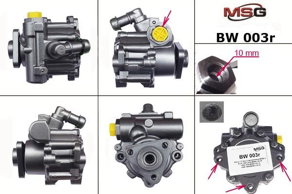MSG Rebuilding BW003R Power steering pump reconditioned BW003R