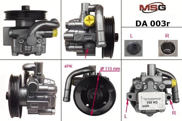 MSG Rebuilding DA003R Power steering pump reconditioned DA003R