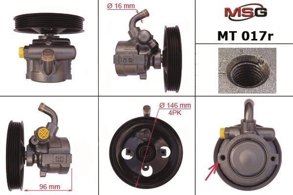 MSG Rebuilding MT017R Power steering pump reconditioned MT017R