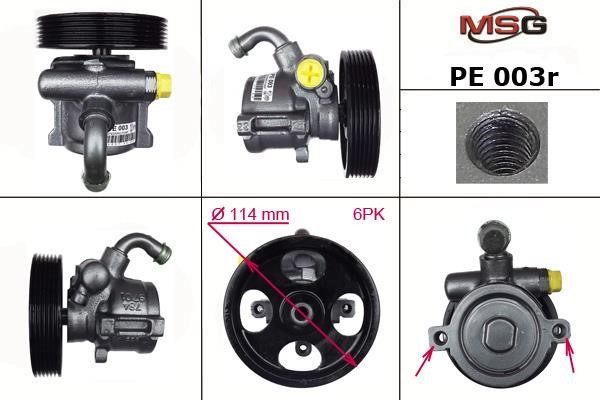 MSG Rebuilding PE003R Power steering pump reconditioned PE003R