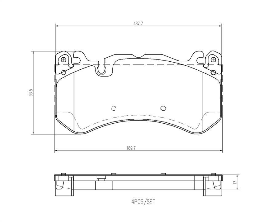 Brembo P 50 164 Brake Pad Set, disc brake P50164