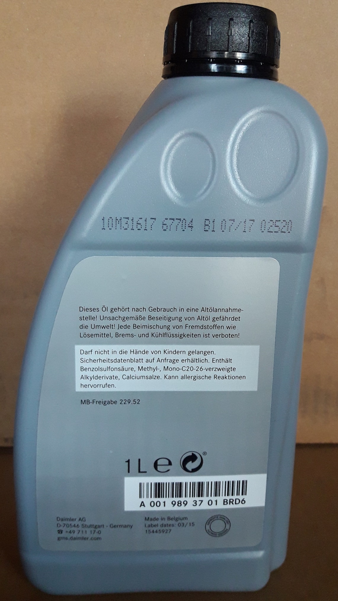 Mercedes Engine oil Mercedes MB 229.52 5W-30, 1L – price [object Object] PLN