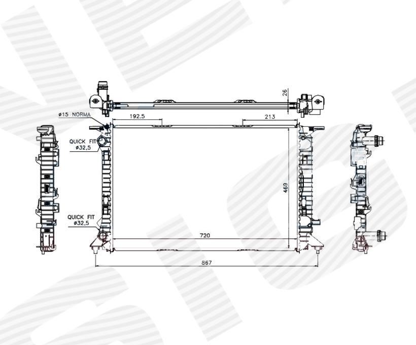 Signeda RA60323 Radiator, engine cooling RA60323