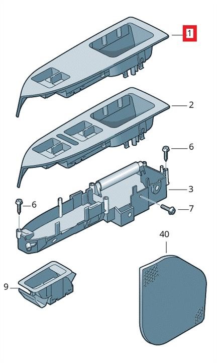 door card overlay VAG 1T2 867 372 D 75R