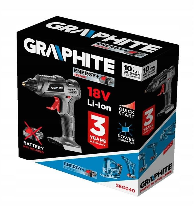 Glue gun Energy+ 18V, Li-Ion, without battery Graphite 58G040
