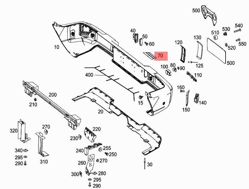 Trim bumper Mercedes A 463 987 00 00 7C45