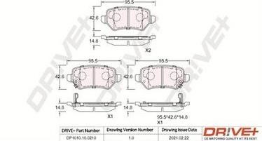 Dr!ve+ DP1010.10.0210 Brake pad set DP1010100210 DP1010100210 Dr!ve+ Brake pad set