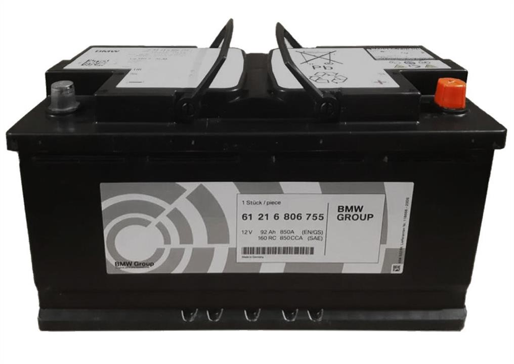 Accumulator battery Seat: 61216806755 BMW Battery BMW AGM 12V 92Ah 850A R+