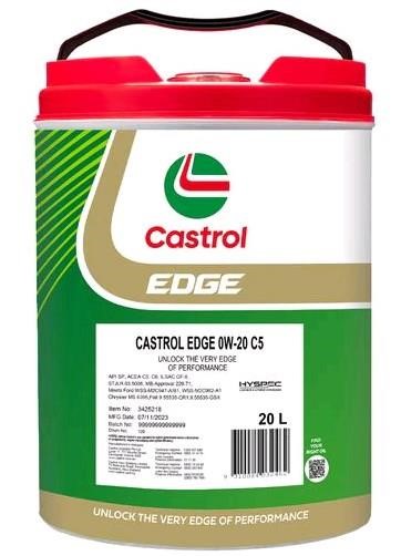 Castrol 0W20EDGEC520L Engine oil Castrol EDGE 0W-20 C5, 20L 0W20EDGEC520L 0W20EDGEC520L Castrol Engine oil Castrol EDGE 0W-20 C5, 20L