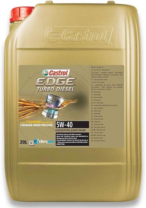 5W40EDGETD20L Castrol Engine oil Castrol EDGE Turbo Diesel 5W-40, 20L