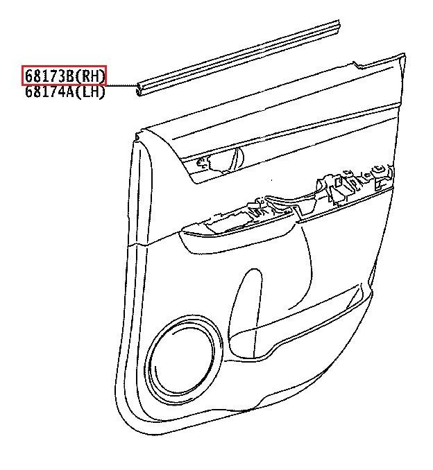 Rear right door seal Toyota 681730K080