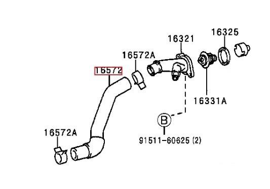1657227010 Toyota Coolant hose