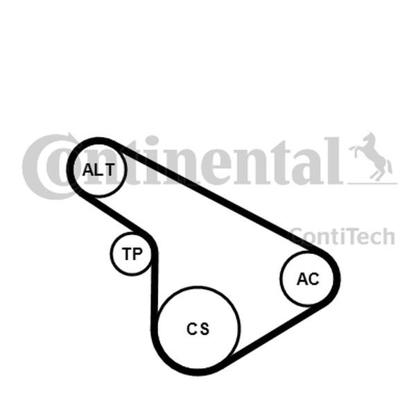 Drive belt kit Vauxhall: 5PK1212K1 Contitech Drive belt kit