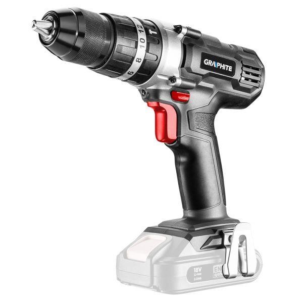 58G010 Graphite Cordless impact drill Energy+ 18V, Li-Ion, 13mm keyless chuck, without battery
