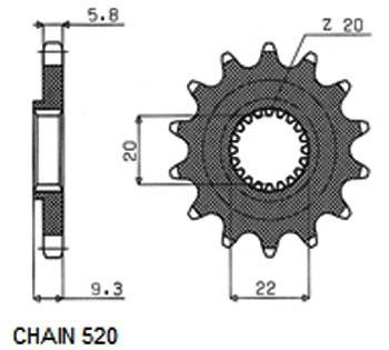3B014 Sunstar Chain Pinion