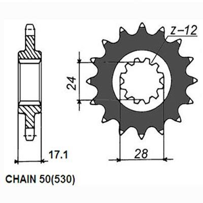 52016 Sunstar Chain Pinion