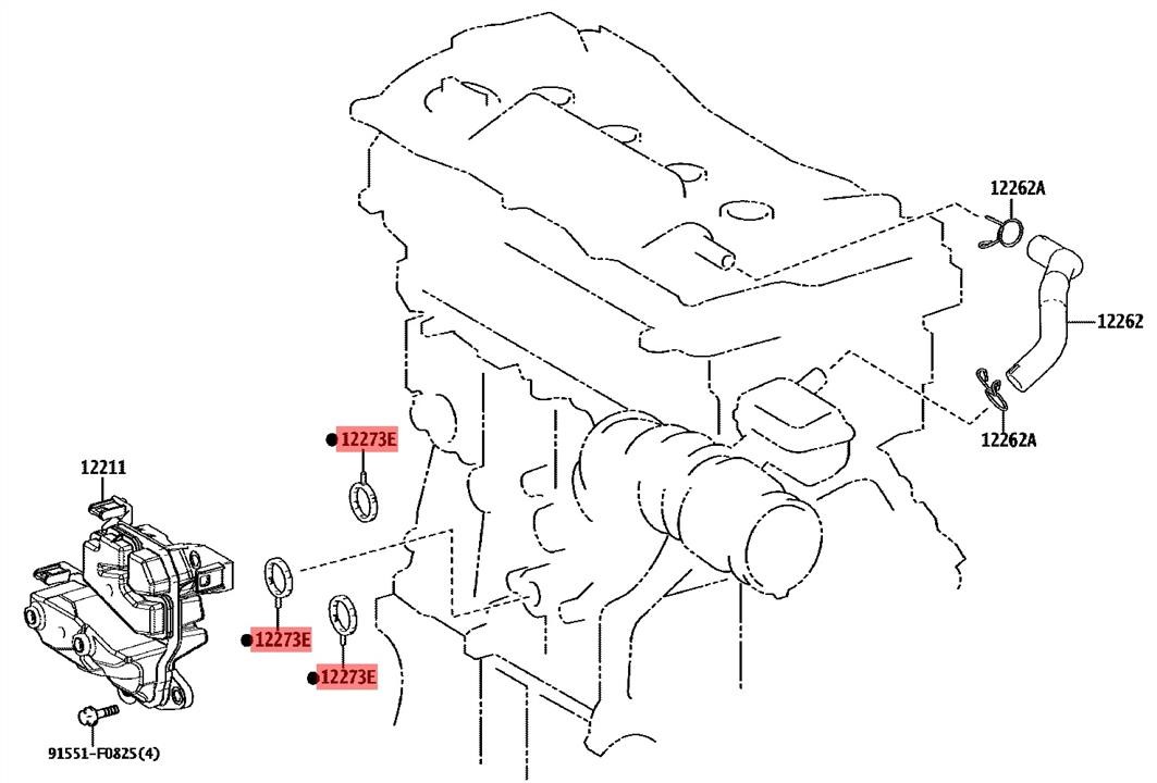Gasket, crankcase ventilation Toyota 1227324010
