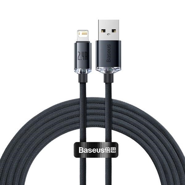 CAJY000101 Baseus Baseus Crystal Shine Series Fast Charging Data Cable USB to iP 2.4A 2m Black